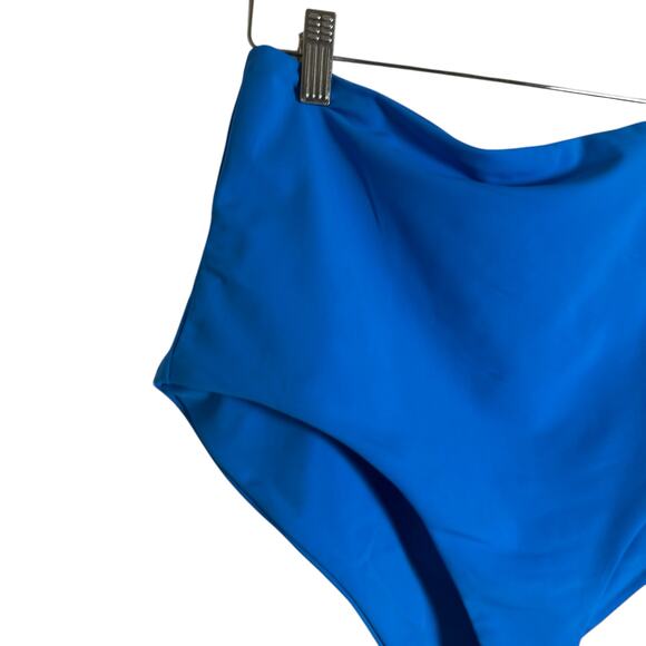 Mara Hoffman Lydia Solid Blue High Waisted Bikini Swimsuit Bottoms Size L - Picture 5 of 11
